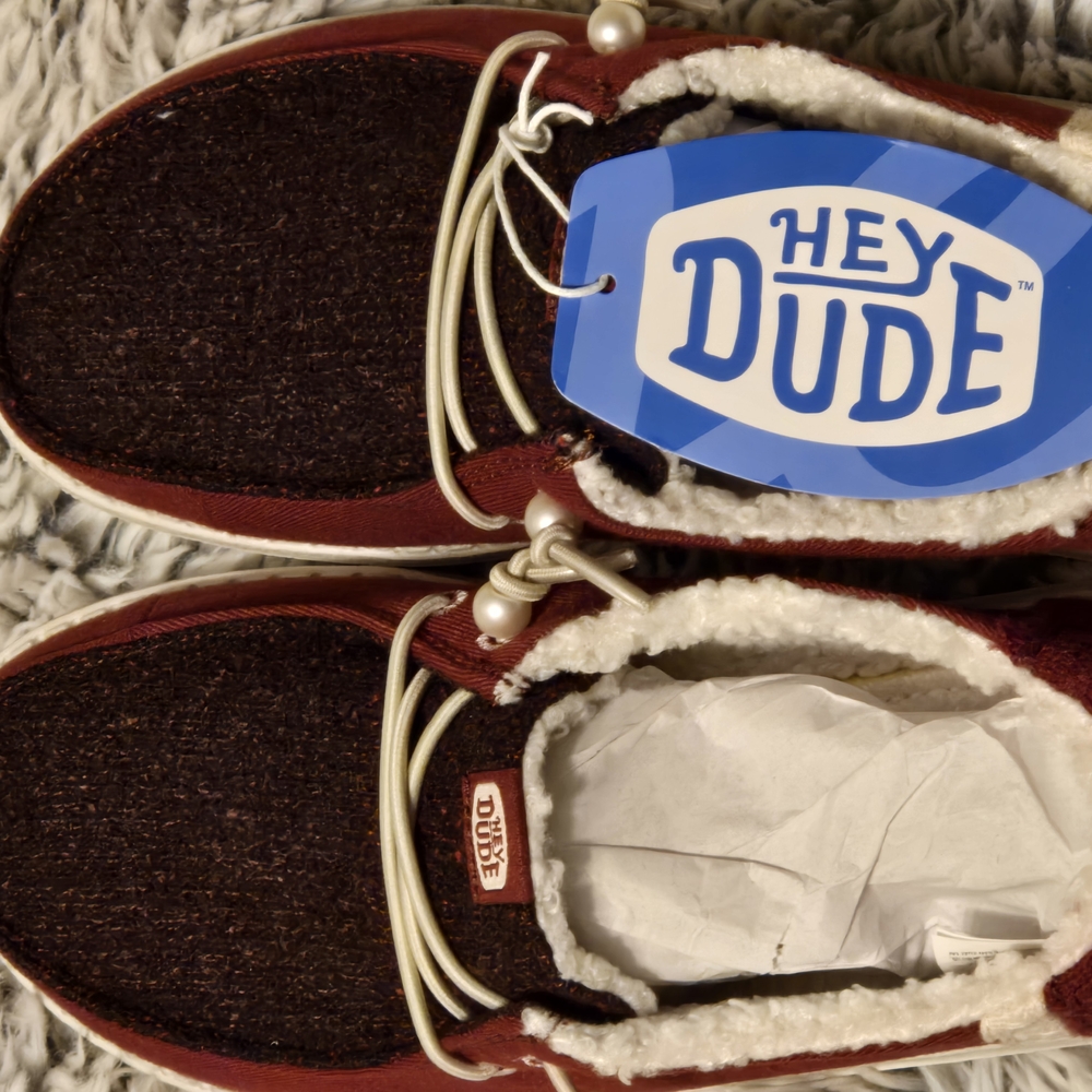 Hey Dude Wendy Brushed Crimson Sneakers Casual Comfort